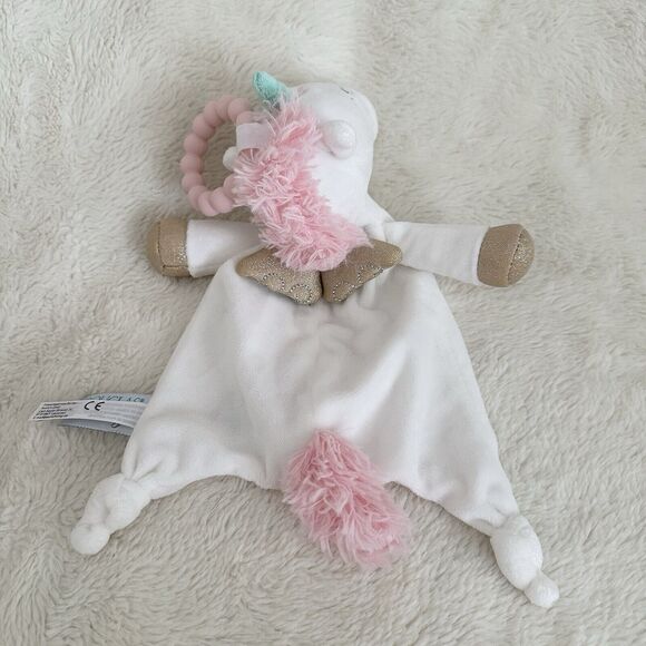 Douglas Baby Lovey Unicorn Security Blanket Pegasus Plush Teether Knot Soother - Picture 3 of 6